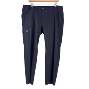 REI Pants Womens 14 Outdoor Cargo Hiking Stretch Black Roll Tab Leg Length Black